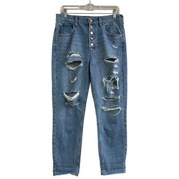 We the Free Urban Outfitters regular high rise button fly distressed jeans 28 - Picture 1 of 14